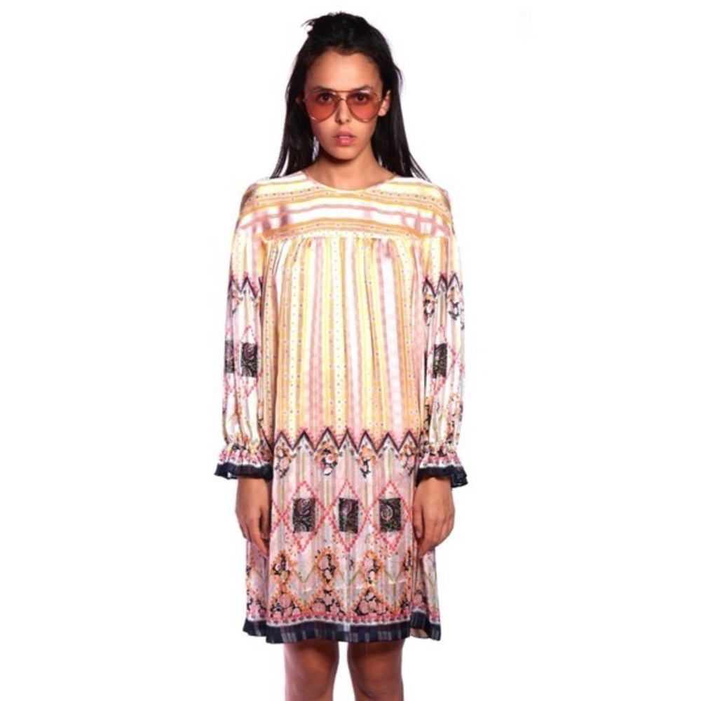 Anna Sui Botanical Patchwork Long Ruffle Sleeve T… - image 5